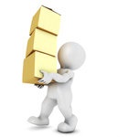 1258457-Clipart-Of-A-3d-White-Man-Carrying-Boxes-Royalty-Free-Illustration